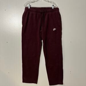 Nike Sportswear Club Fleece Maroon Straight Leg Sweatpants Men's Size Large